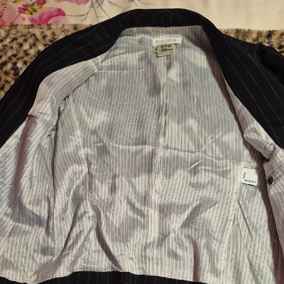 Womens Vintage Escada By Margaretha Ley  Black Striped Women's Blazer Sz 10/12 - Picture 7 of 11